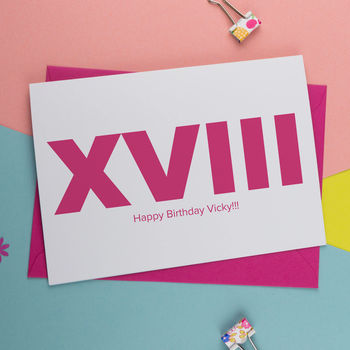 Personalised Birthday Card Roman Numerals, 2 of 3