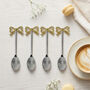 Set Of Four Bow Coffee Spoons, thumbnail 1 of 2