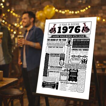 Personalised 50th Birthday Boxing Poster, Custom Gift, 12 of 12