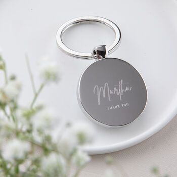 Personalised Engraved Thank You Wedding Favour Keyrings, 3 of 5