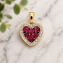 9ct Gold Precious Stone Heart Necklace With Diamonds, thumbnail 1 of 11
