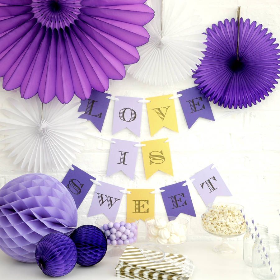 personalised dessert table bunting party decoration by peach blossom