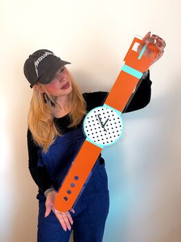 Polka Dot Watch Wall Clock Decorative Silent Movement, 6 of 6