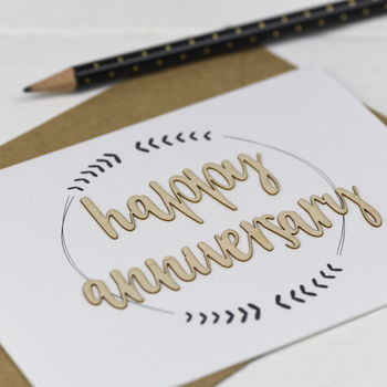 Happy Anniversary Wooden Words Cards, 2 of 3