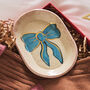 Ceramic Blue Bow With Gold Detail Trinket Dish, thumbnail 1 of 7