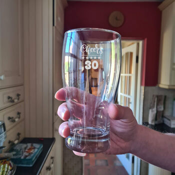 Personalised 30th Birthday Gift Pint Glass, 11 of 12