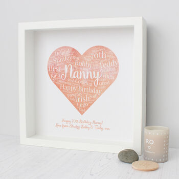 Personalised 70th Birthday Watercolour Word Art Gift, 8 of 10