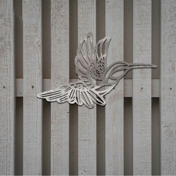 Rusted Metal Hummingbird Metal Garden Art Decor, 6 of 10