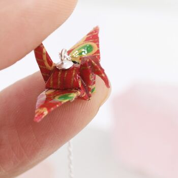 Japanese Paper Origami Crane Ear Threaders, 6 of 11