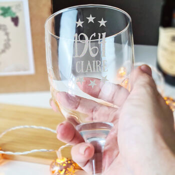 Personalised 60th Birthday Engraved Wine Glass Gift, 7 of 9