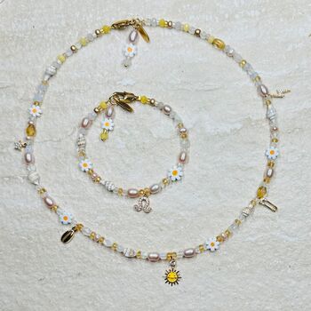 Sun And Moon Gemstone And Charm Necklace, 4 of 4