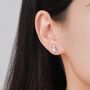 Sterling Silver Cute Snowman With Christmas Hat Stud Earrings, thumbnail 4 of 11
