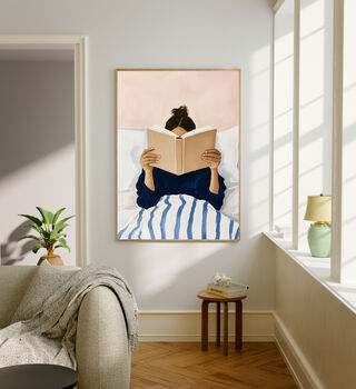 Female Reading Book Portrait Art Print, 2 of 3