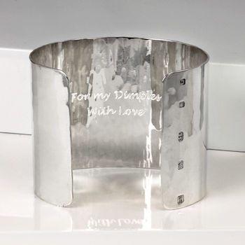 Sterling Silver Hammered Cuff Bangle, 2 of 7