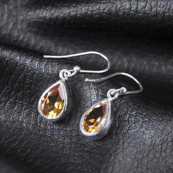 Citrine Teardrop/Dangle Earrings, 2 of 4