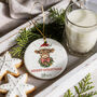 Custom Highland Cow Merry Christmas Ceramic Ornament, thumbnail 7 of 10
