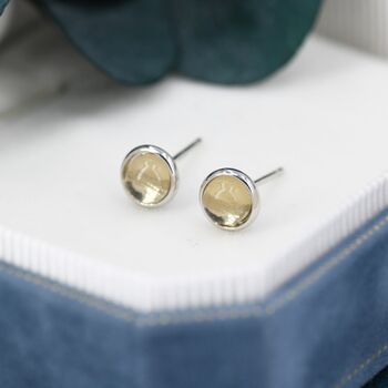 Natural Citrine Crystal Stud Earrings, 7 of 11