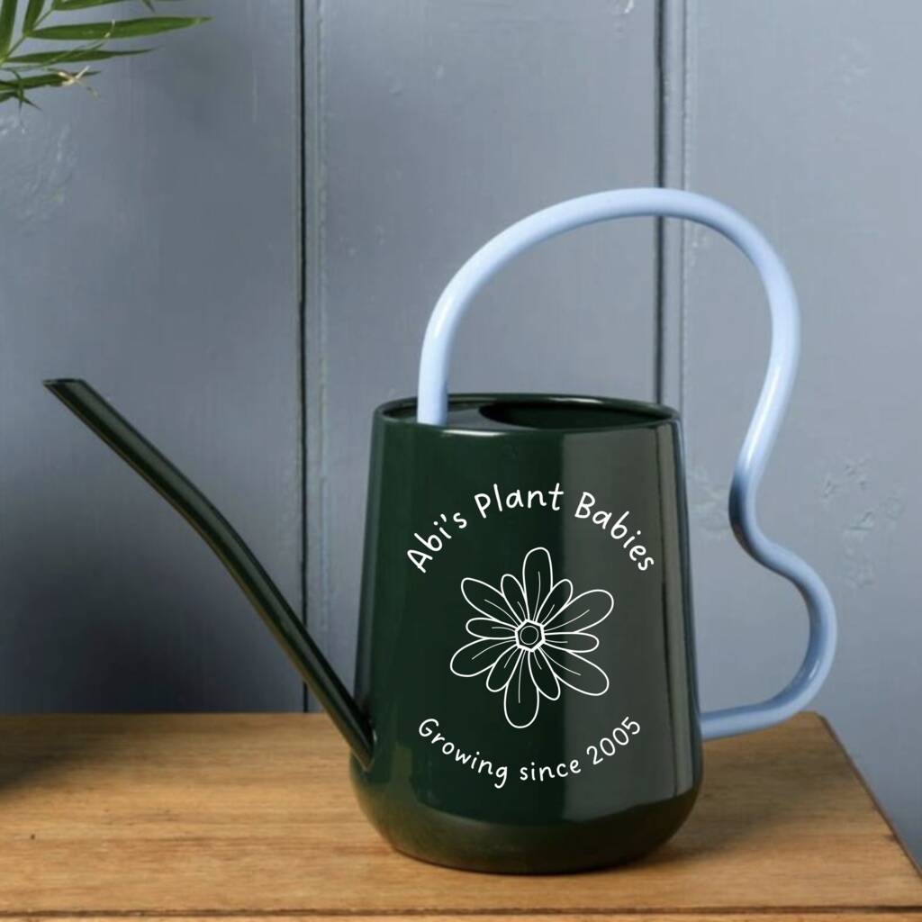 Personalised Wavey Green Watering Can, 1 of 4