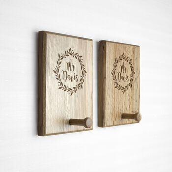 Personalised Couple's Wooden Peg Hook, 12 of 12