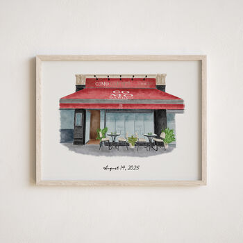 Personalised Storefront Portrait Gift – Custom Watercolour Venue Illustration, Hand Drawn Shopfront Or Café Drawing, 3 of 10