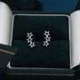 Sterling Silver Tiny Open Star Trio Stud Earrings, thumbnail 1 of 10