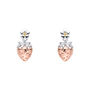 Sterling Silver And Rose Gold Strawberry Stud Earrings, thumbnail 4 of 4