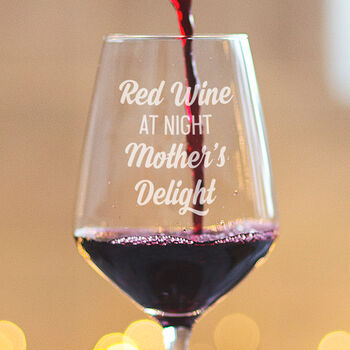 Personalised 'Red Wine At Night' Wine Glass, 2 of 5