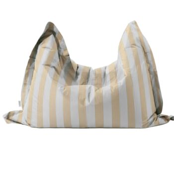 Hand Painted And Re Purposed Linen Large Floor Cushion In Stripe Print, 4 of 12