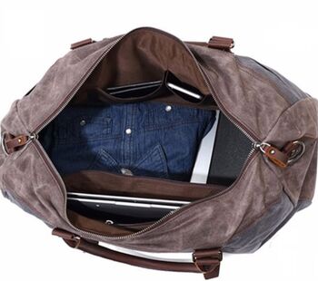 Canvas Holdall Duffel With Front Pockets, 8 of 11
