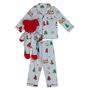 Gingerhouse Unisex Festive Christmas Pyjama Set With Teddy Bear, thumbnail 1 of 3