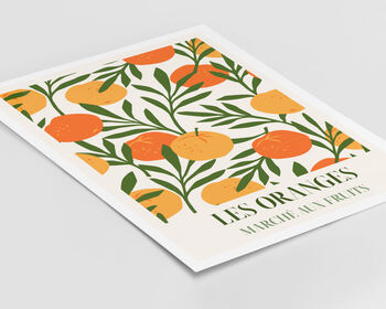 Set Of Two Oranges And Lemons French Art Prints, 4 of 5