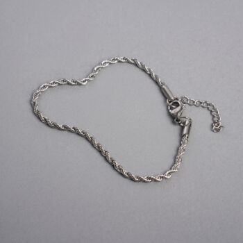 Gold Plated Rope Bracelet Chain Mens Steel Bracelet, 6 of 10