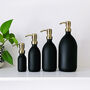 Matt Black Glass Bottle With Brushed Gold Metal Pump, thumbnail 1 of 9