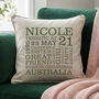 Personalised 21st Birthday Word Art Cushion, thumbnail 2 of 8