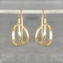 Double Loop Gold Plated Silver Hoop Earrings, thumbnail 2 of 7