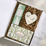 Bronnley English Fern Luxury Gift Box: Three Soaps, Hand Cream And Ceramic Coaster, thumbnail 1 of 9