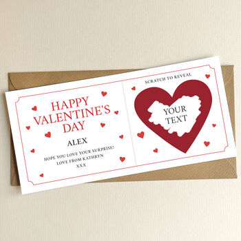Personalised Valentine's Day Gift Scratch Card: Red Hearts Design, 5 of 6