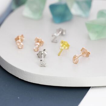 One Tiny Number Stud Earring In Sterling Silver, 5 of 12