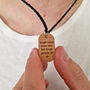 Personalised Woodgrain Men's Secret Message Necklace, thumbnail 2 of 6