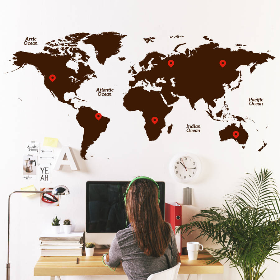 World Map Wall Sticker By SirFace Graphics