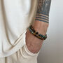 Mens African Turquoise Tigers Eye Black Onyx Bracelet, thumbnail 2 of 3