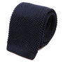 Navy Blue Silk Knitted Tie, thumbnail 2 of 6