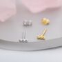 Extra Tiny Three Dot Stud Earrings In Sterling Silver, thumbnail 2 of 12