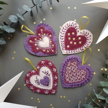 Ditzy Flower Design Textile Heart Kit, 2 of 3