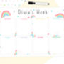 Kids Rainbow Personalised Weekly Planner Whiteboard, thumbnail 2 of 5