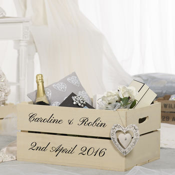Personalised Wedding Gift Crate With Calligraphy, 2 of 6