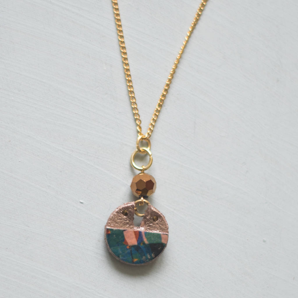 Starburst Cutout Circle Marbled Print Pendant By Amber Marie Designs ...