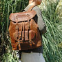 Genuine Leather Backpack With Front Pocket Detail, thumbnail 5 of 12
