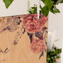 Peony Wedding Welcome Sign In Wood, thumbnail 4 of 6