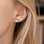 Sterling Silver Square Crystal Stud Earrings, thumbnail 1 of 4